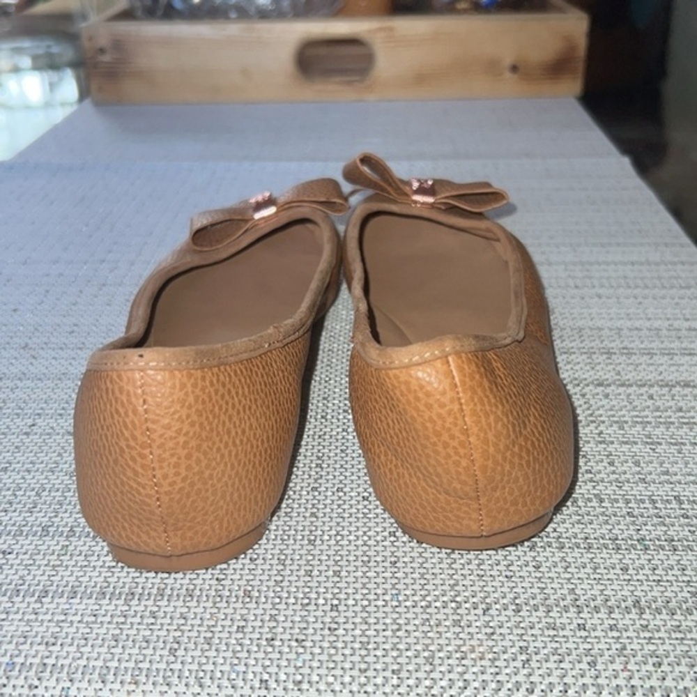 Ted Baker London Sually Bow Tie Ballet Flats 37 Women’s Brown Tan Pump Shoes - Picture 5 of 9